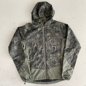 BMW Casual Full Zip Waterproof 100% Poly Hooded Jacket Sage Grn Dk Gry Sz S NWOT